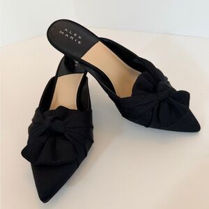 Alex Marie Black Pointed Knot-Front Mule Size 8 1/2